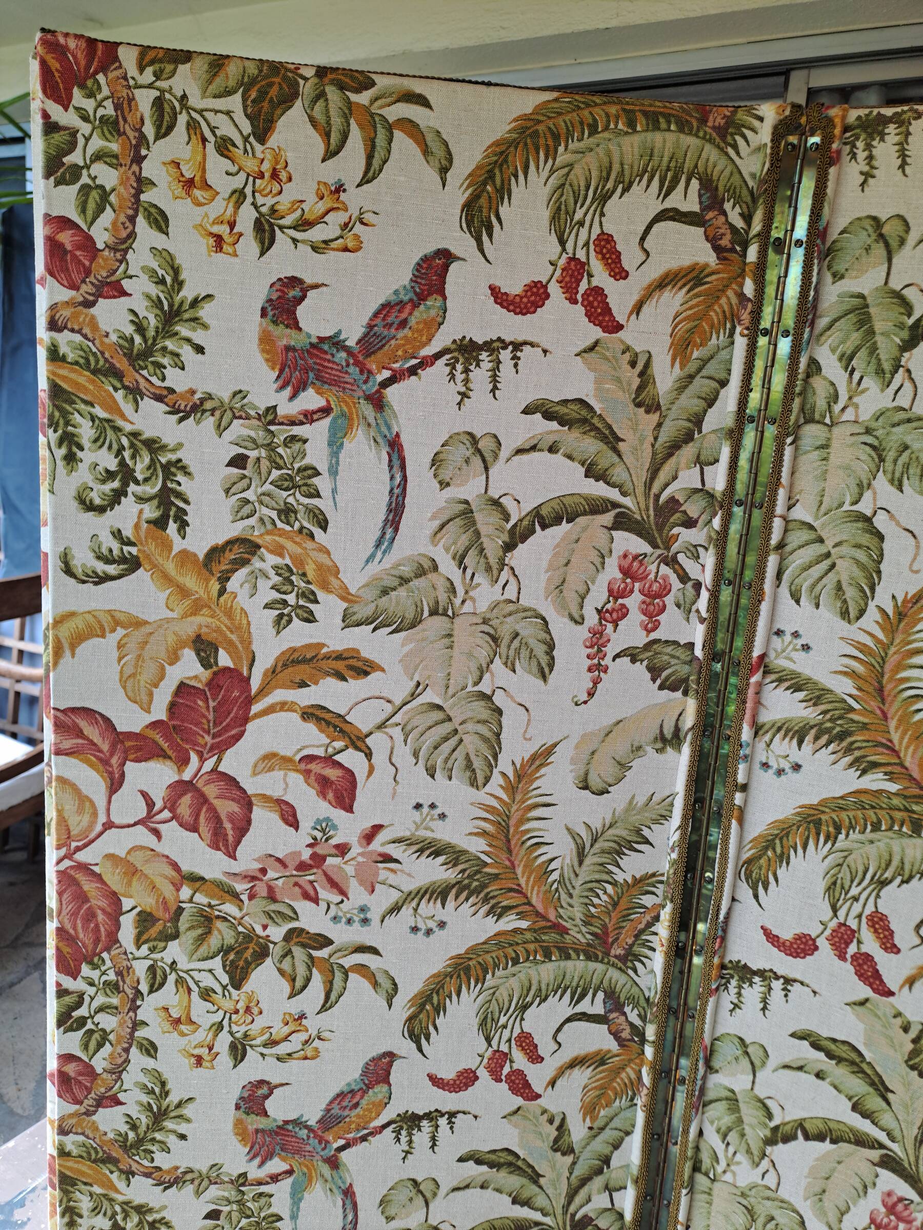 30'S French Tapestry Screen, XX-style classic printed canvas, 3 panels