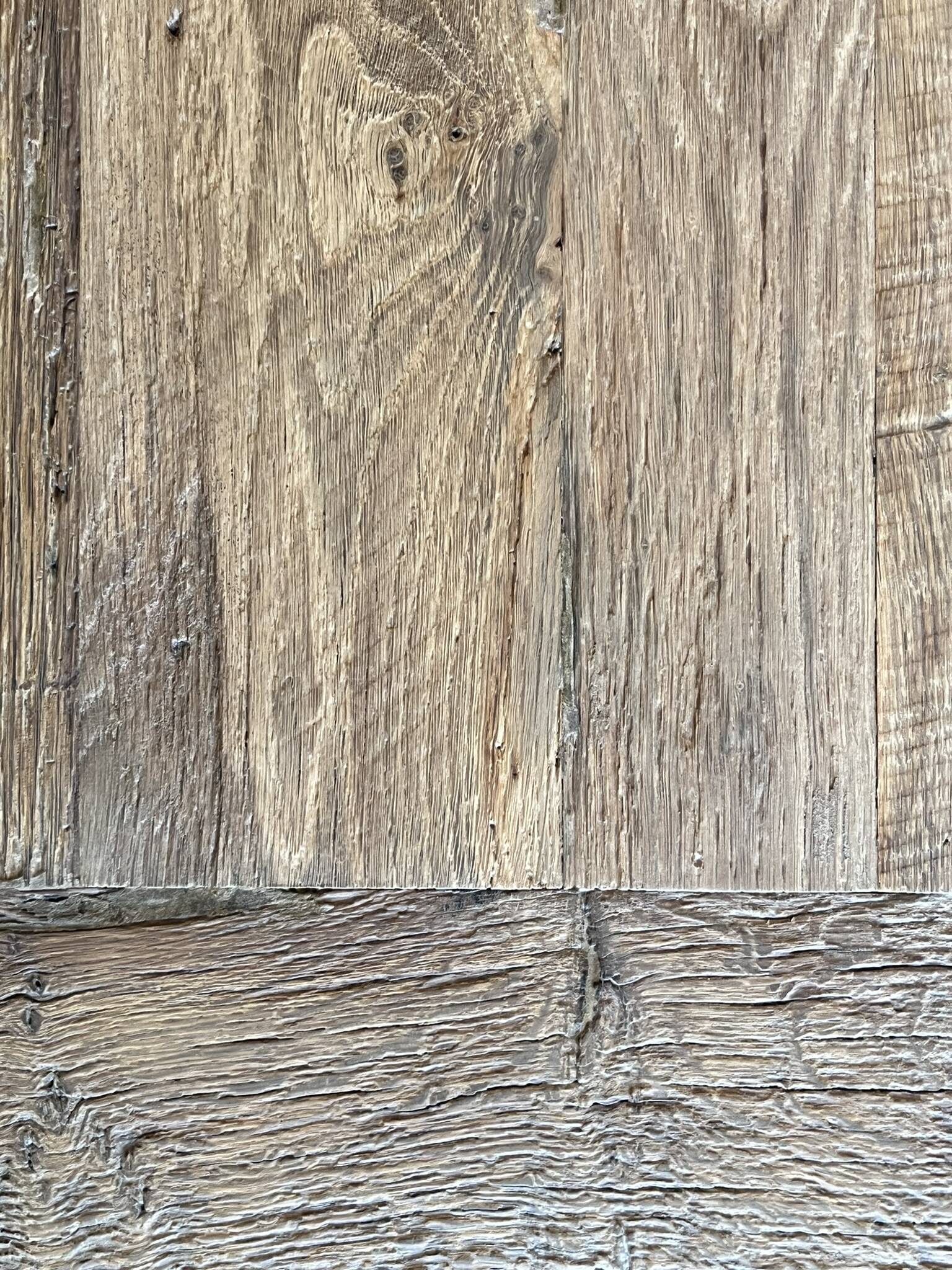 Antique solid oak farmhouse table with star legs - length 200 cm