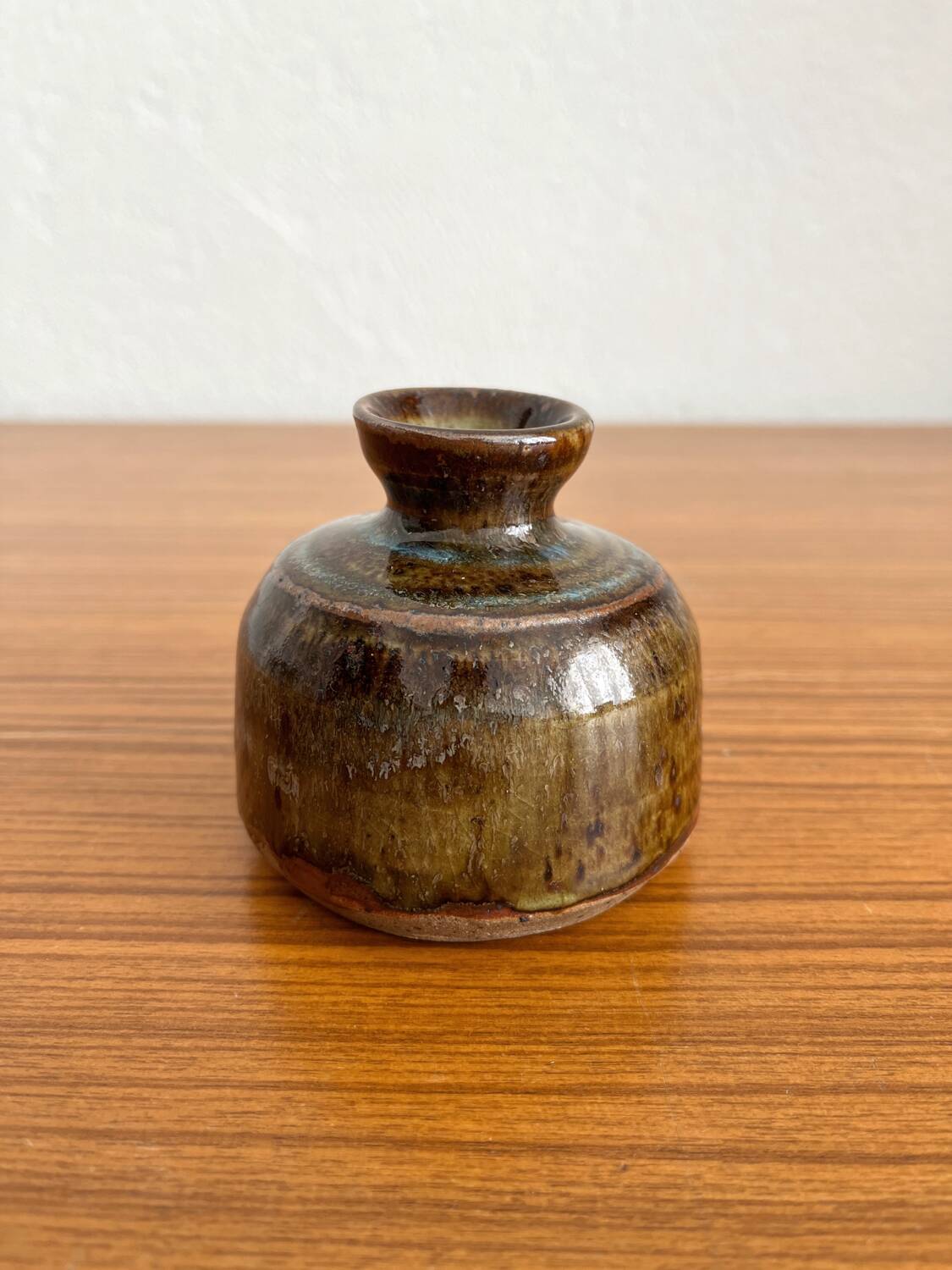 Vintage flamed stoneware vase
