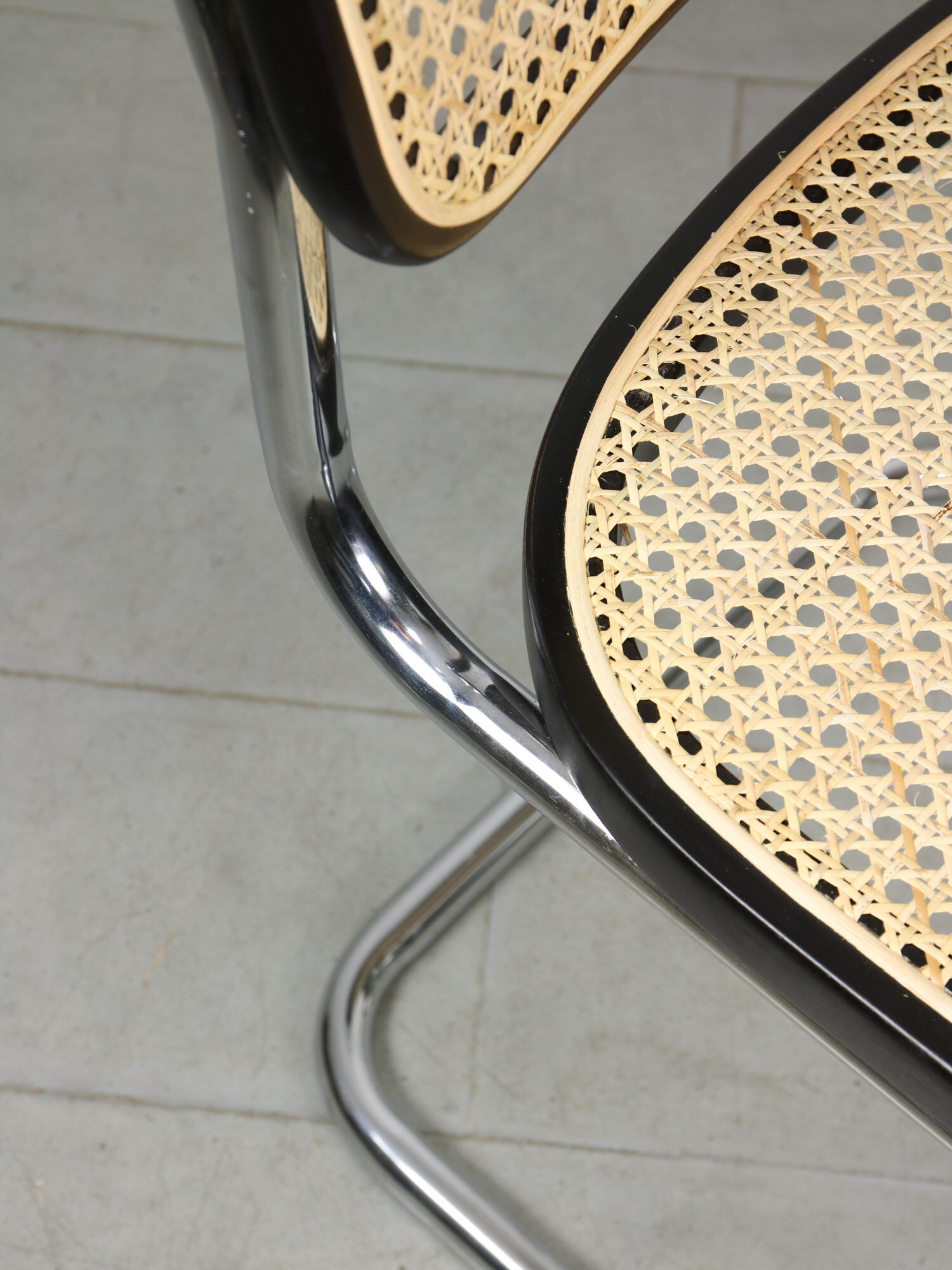 Vintage black B32 Cesca chair by Marcel Breuer, 80s