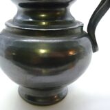 Vase pitcher, glazed ceramic in metallic black signed Jean Marais Vallauris.