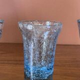 Lot de 4 verres soufflé bleux.