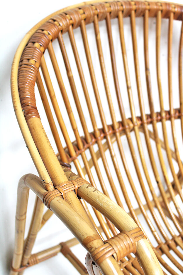 Rattan basket armchair