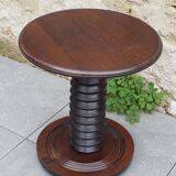 Round side table in turned wood