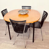 Dining table with system. Model TRC20 by Pierre Guariche for Huchers Minvielle ARP.