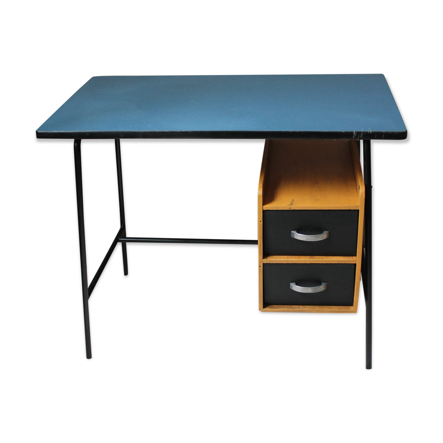 Blue vintage formica office