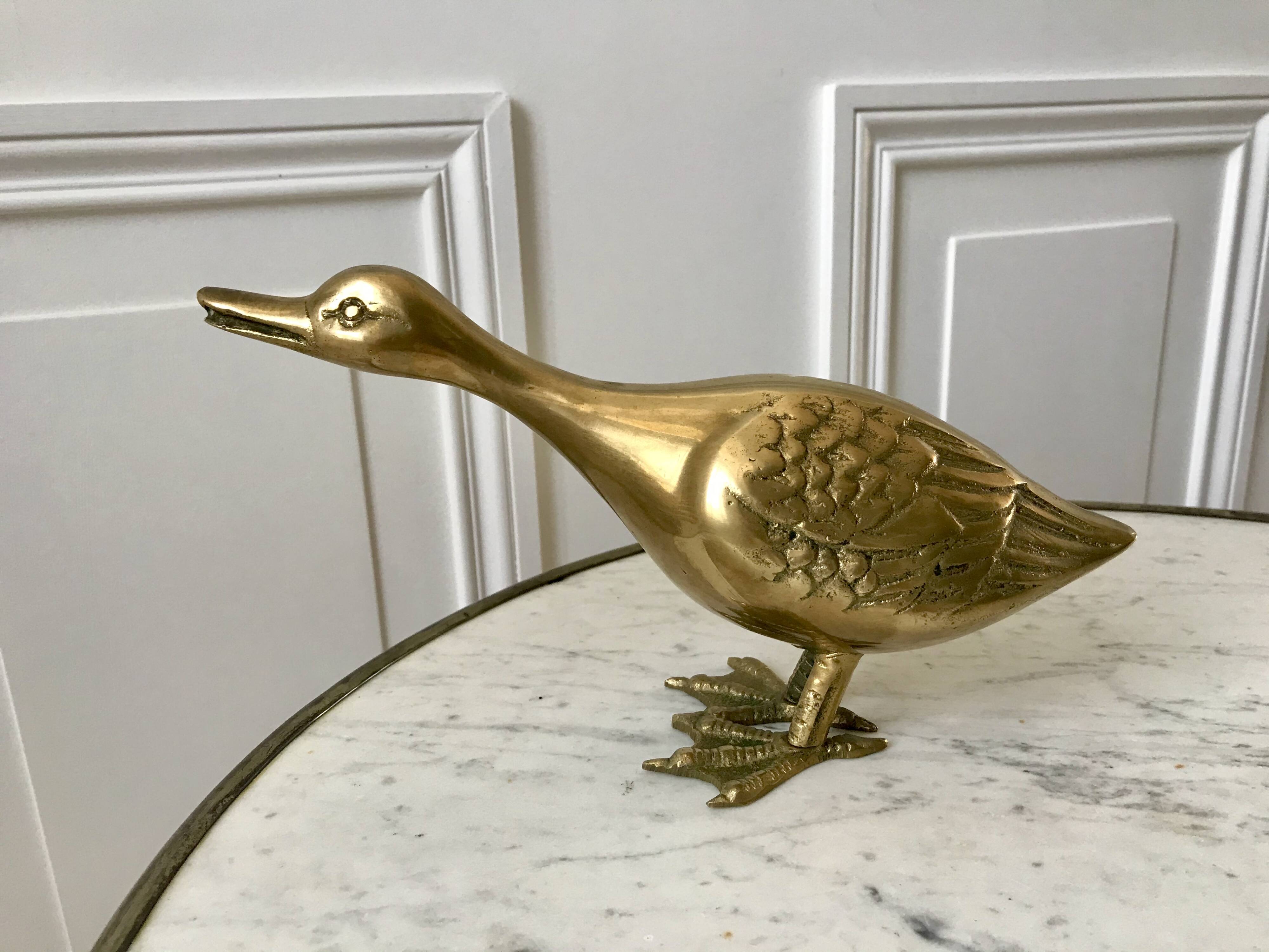 Brass animal large duck 1950s