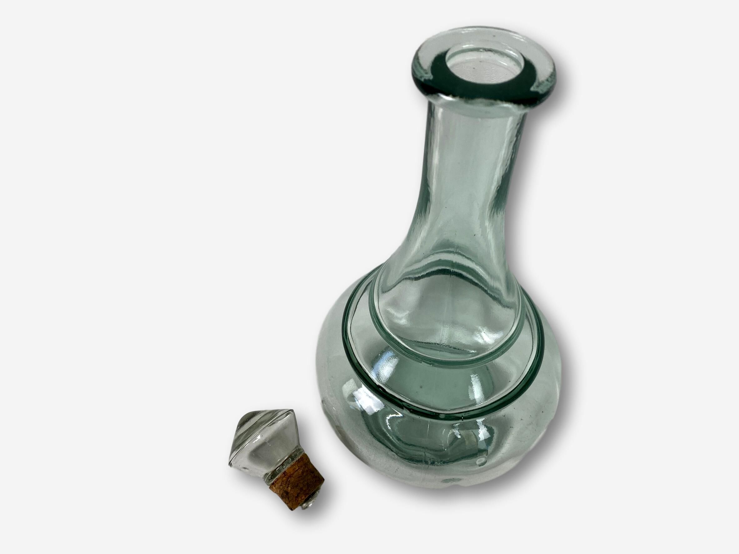 Thick glass carafe cork cork