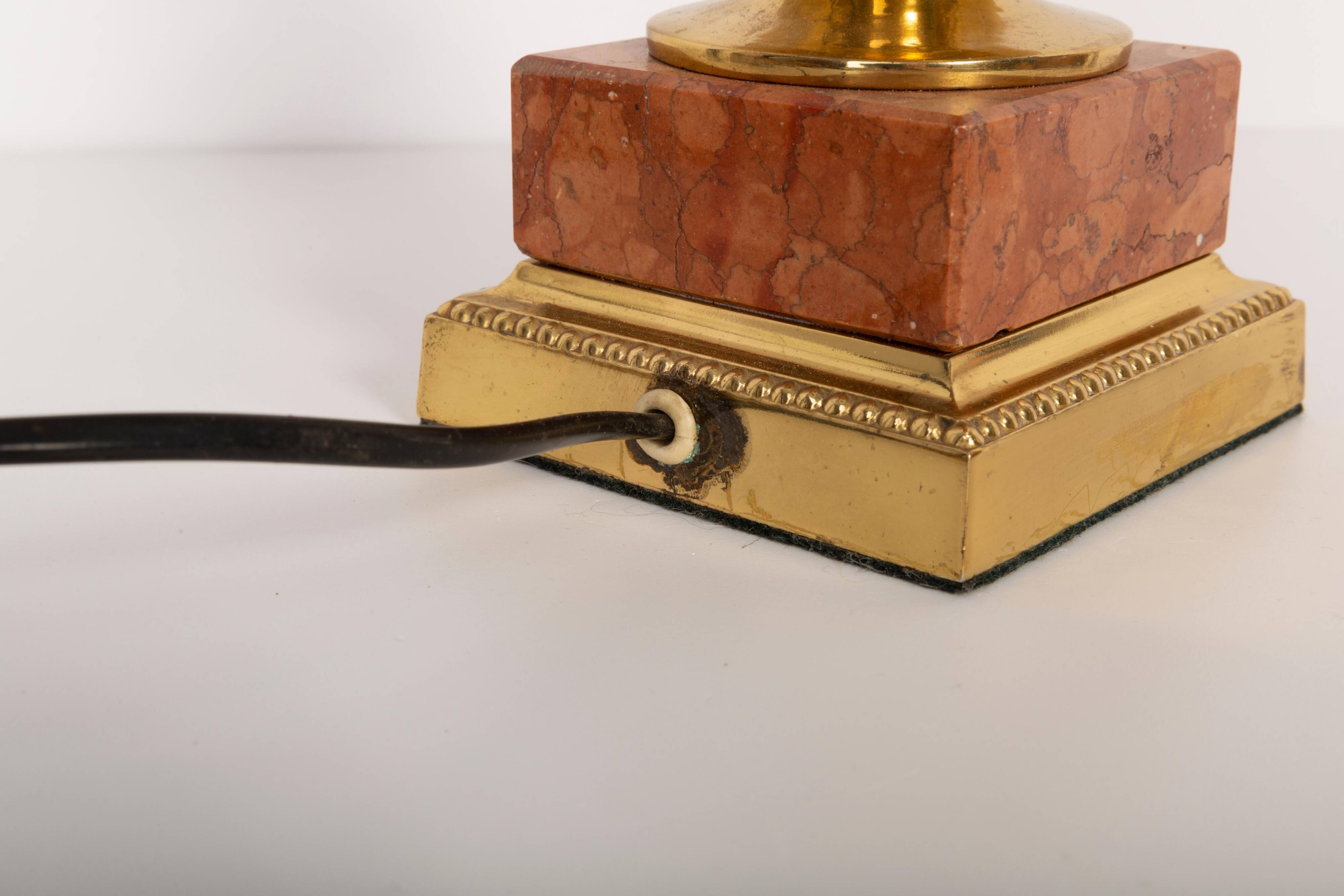 Mid-Century Hollywood Regency Orange Velvet Table Lamp, France, 1960s