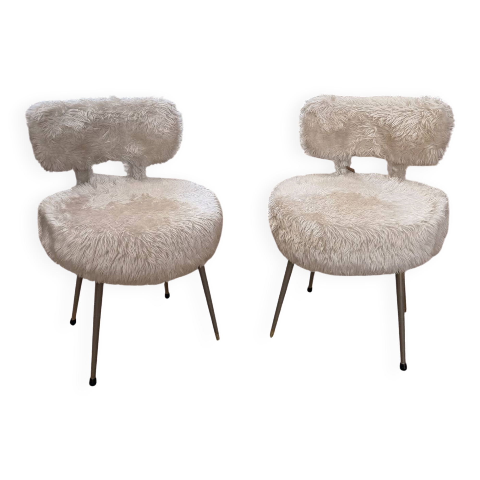 Paire de fauteuil 70’s fourrure