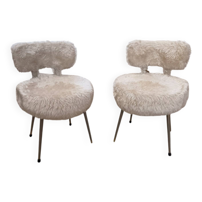 Paire de fauteuil 70’s fourrure