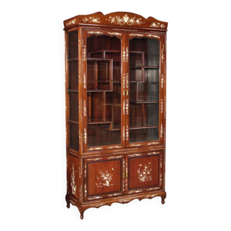 Oriental mahogany display cabinet, 20th century