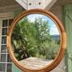 Miroir rond cadre bois clair 55cm