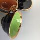 6 Black cups and colors Salins la Baule with saucers