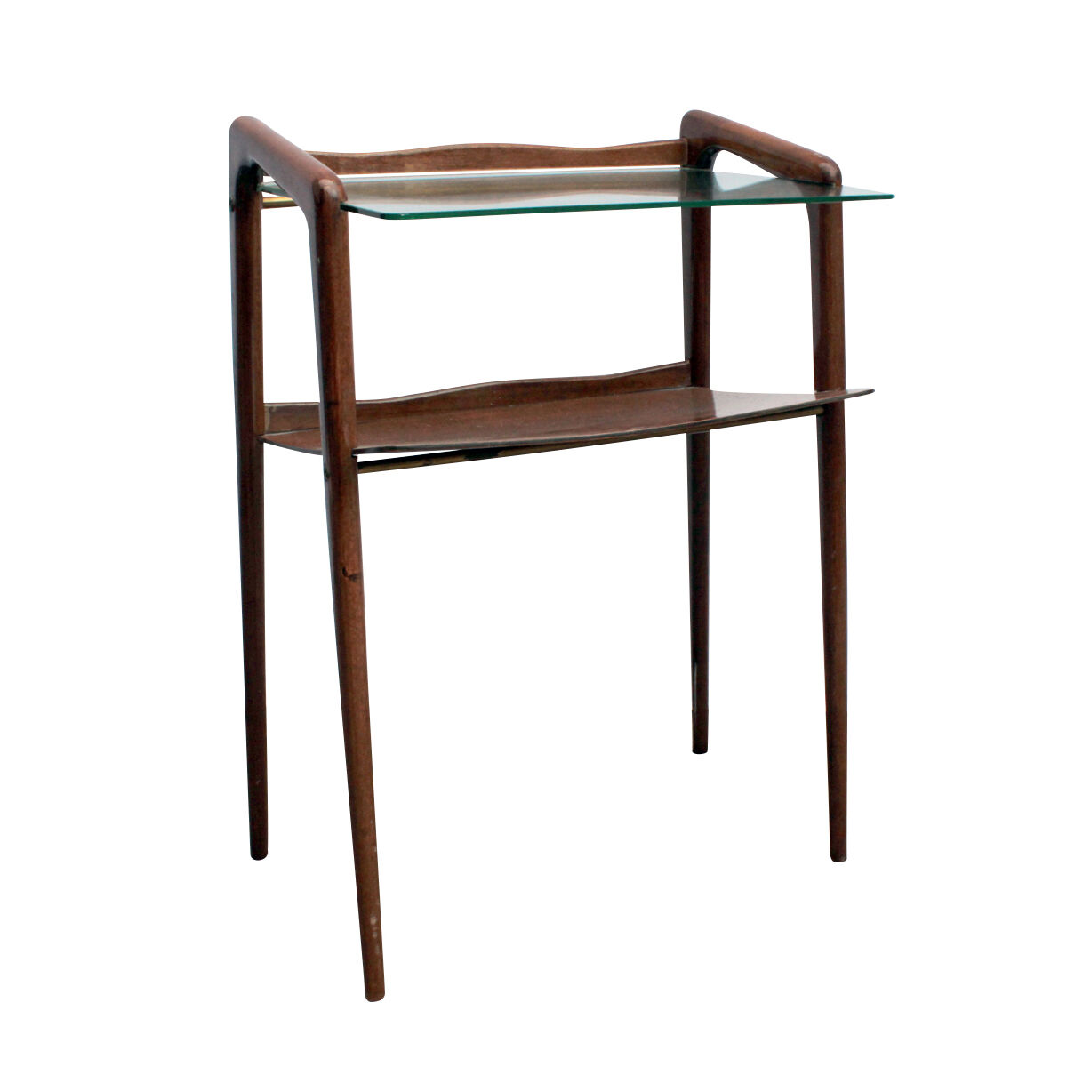 Table d'appoint en bois et verre