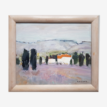 Peinture de Nagao Usui "Paysage de Provence"