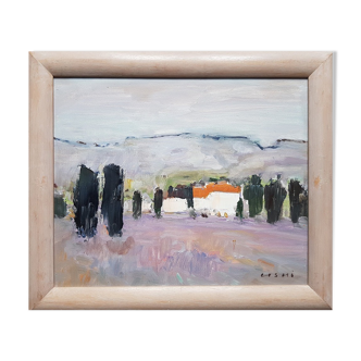 Painting by Nagao Usui "Landscape of Provence"