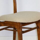 Chaises vintage Hałas beige bouclé - lot de 3