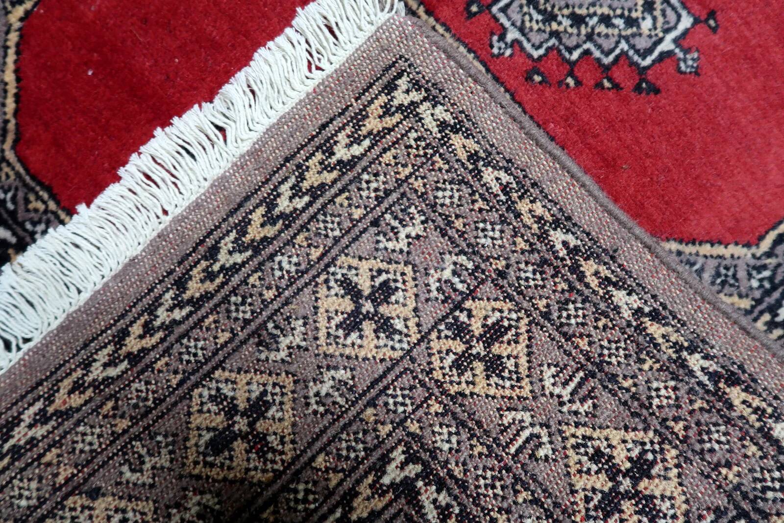 Vintage Uzbek Bukhara rug 92cm x 140cm 1960s