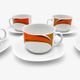 Schirnding Bavaria graphic orange coffee cups 1970s