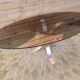 Table basse verre fumé pied aluminium brossé