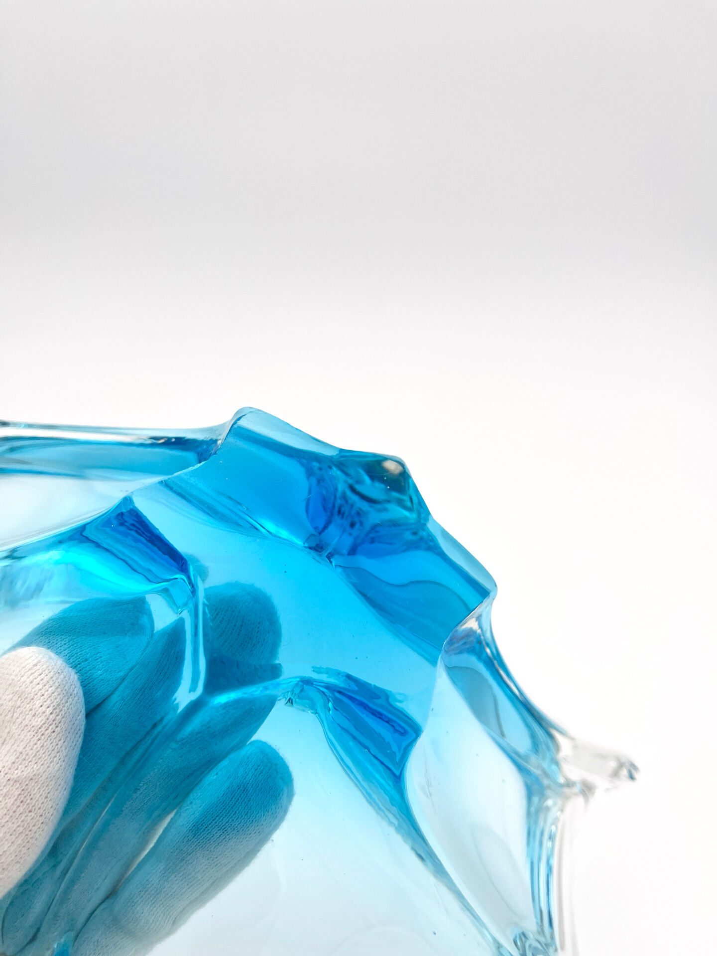 Murano Italy Deep Bowl - Organic Design Lagoon Blue