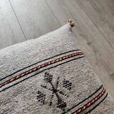 Light grey Berber cushion handmade in cotton