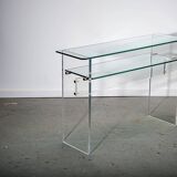 Table Console en Verre et Lucite par Roche Bobois, Circa 1980