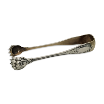 Silver and vermeil sugar clamp, Émile Puiforcat