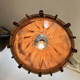 Suspension ceiling light scandinavian chandelier aka wood rope west germany rustic countryside