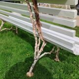 Banc de jardin avec pieds en fonte ancien