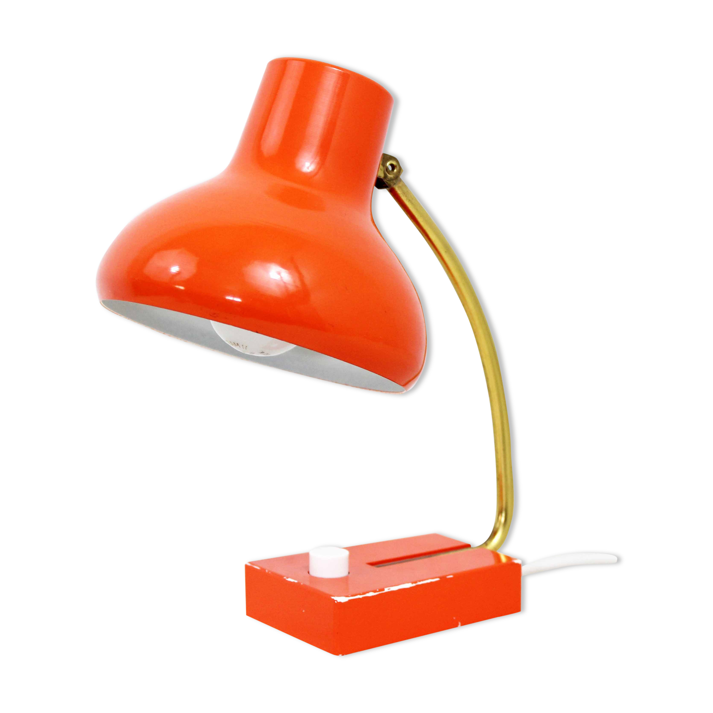 Vintage lamp in orange metal
