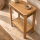 Art Deco console in raw wood with floral decoration, renovated 1930.