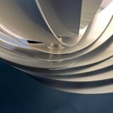 Mid-century modern moon pendant lamp from East Germany by Verner Panton for Erjoka, 1960s.