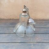 Flower petal glass pendant light, vintage Murano style