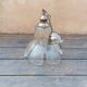 Flower petal glass pendant light, vintage Murano style