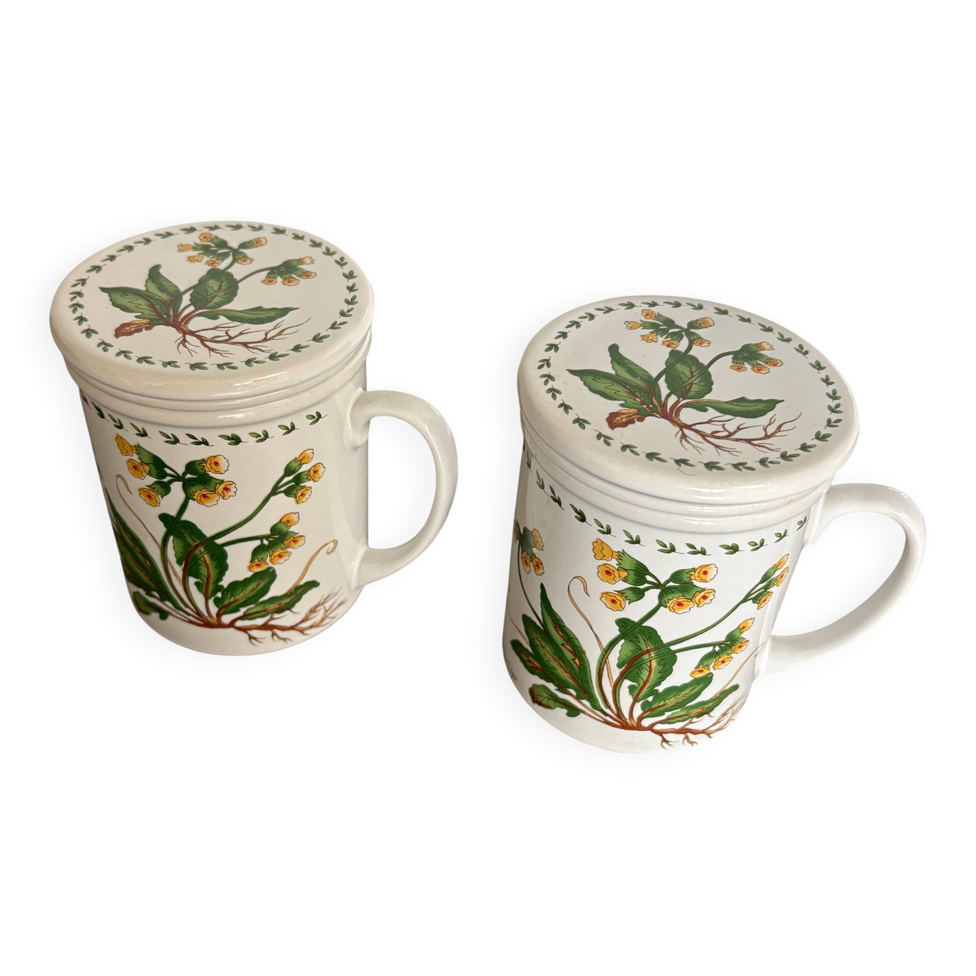 Pair of vintage infusion mugs.