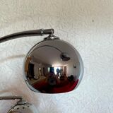 Design floor lamp in chrome with 3 balls, marble base from the 1970