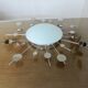 Applique "soleil" en métal chromé et verre dépoli années 80 90