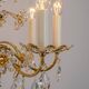 Large flower-shaped chandelier in gilded brass by Palwa, Germany, 1970s.
