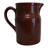 Large brown enamel pitcher
