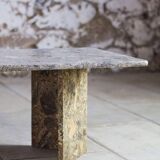 Table basse en travertin terrazzo, 1970