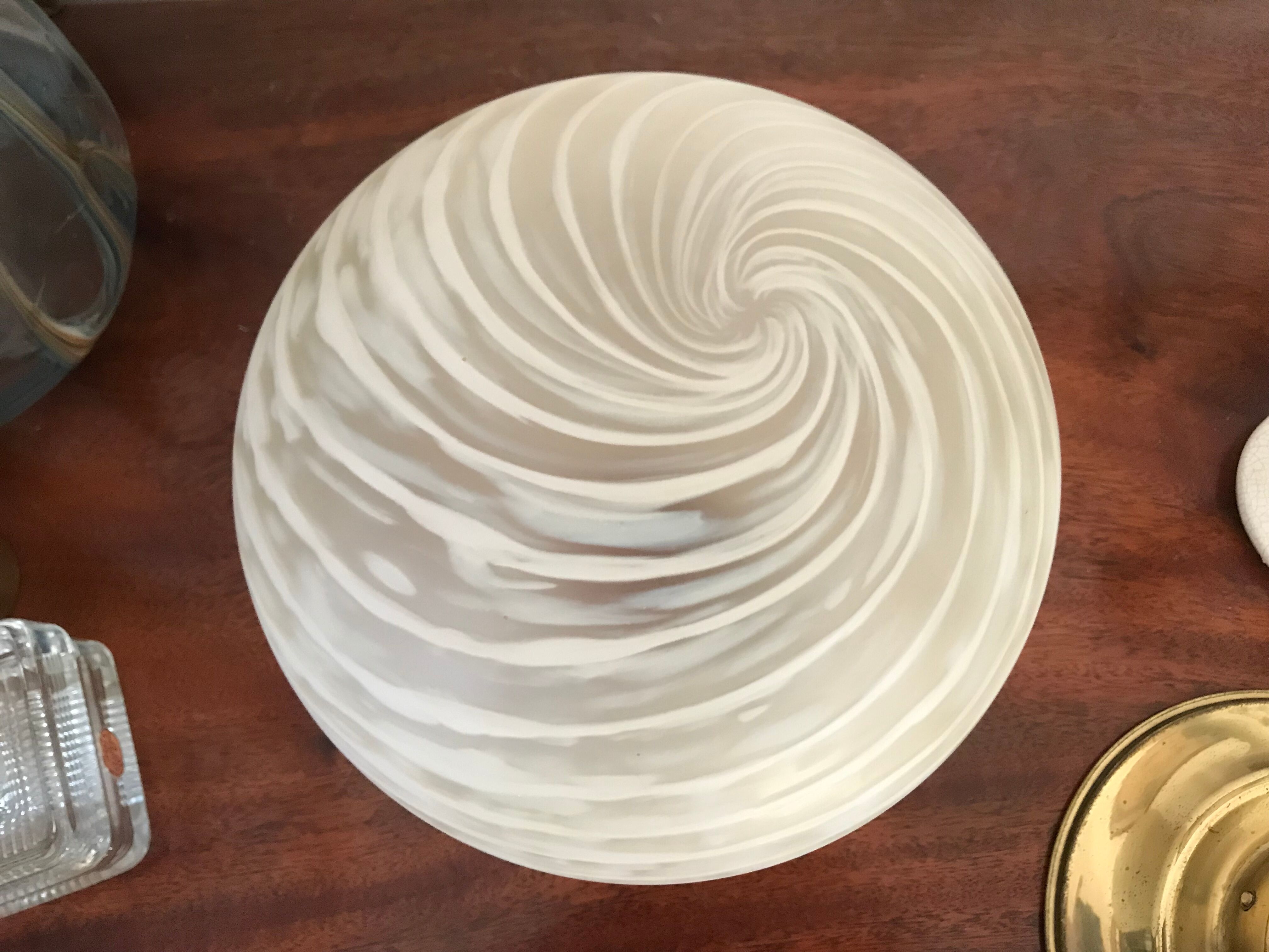 Lampe laiton et verre de Murano vintage
