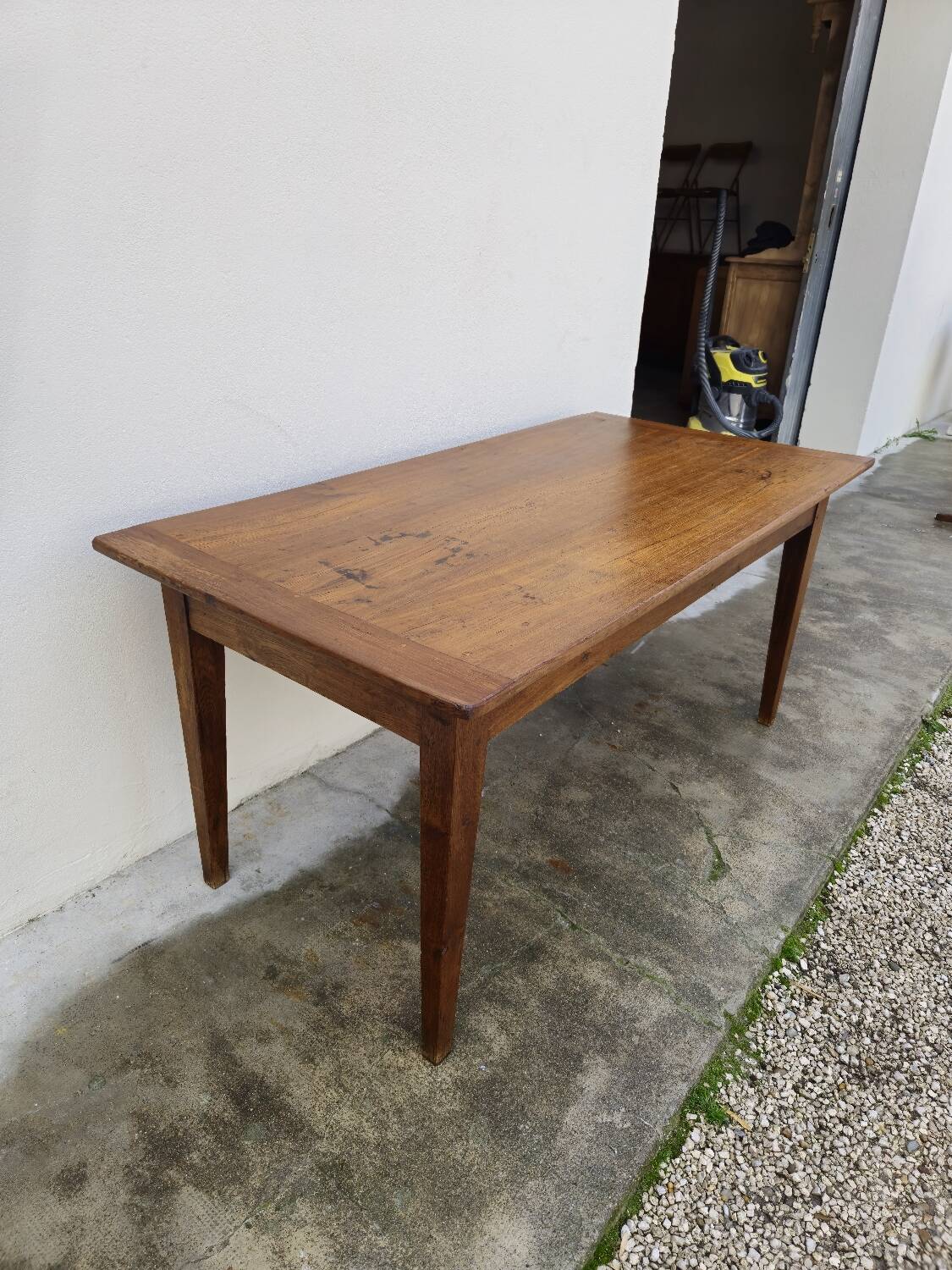 Antique rustic farmhouse table made in the 1900s - 1.54m