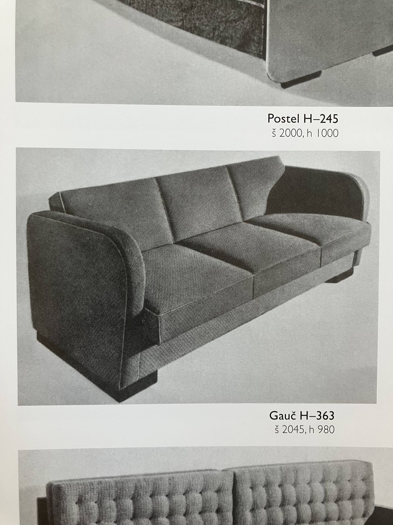 Newly Upholstered Art Deco Sofa / Folding Bed by Halabala, 1930s