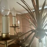 Magnificent vintage chandelier in gold-tone metal, 12 bulbs