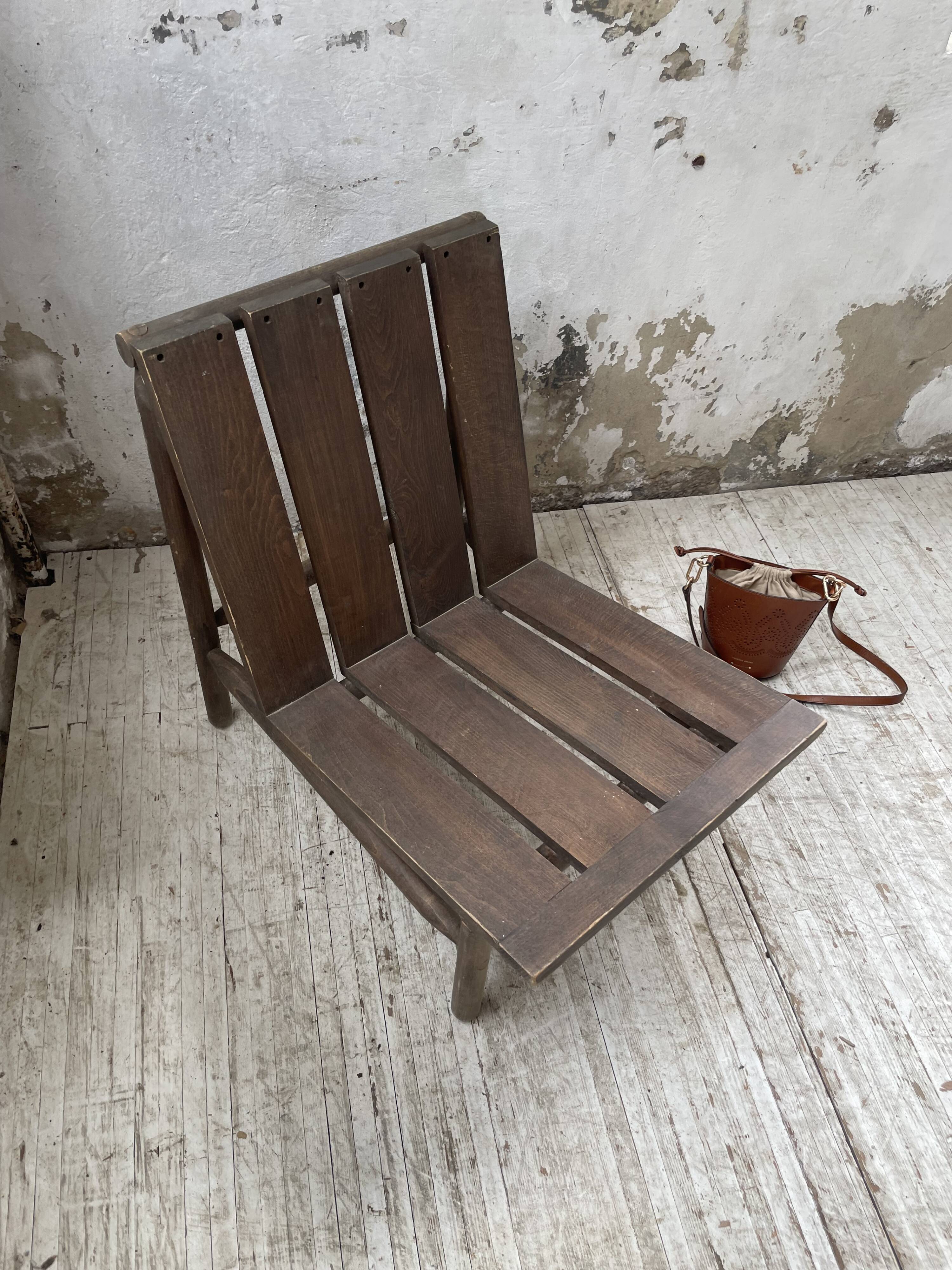Modernist oak armchair