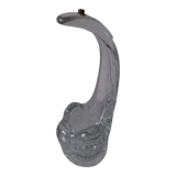 Old solid curved glass lamp foot 34 cm for 3.4 kilos bedside