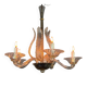 Venetian chandelier made of Murano glass, 5 light arms, circa 1920