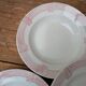 6 deep plates Longwy model Toulouse pink border ironstone